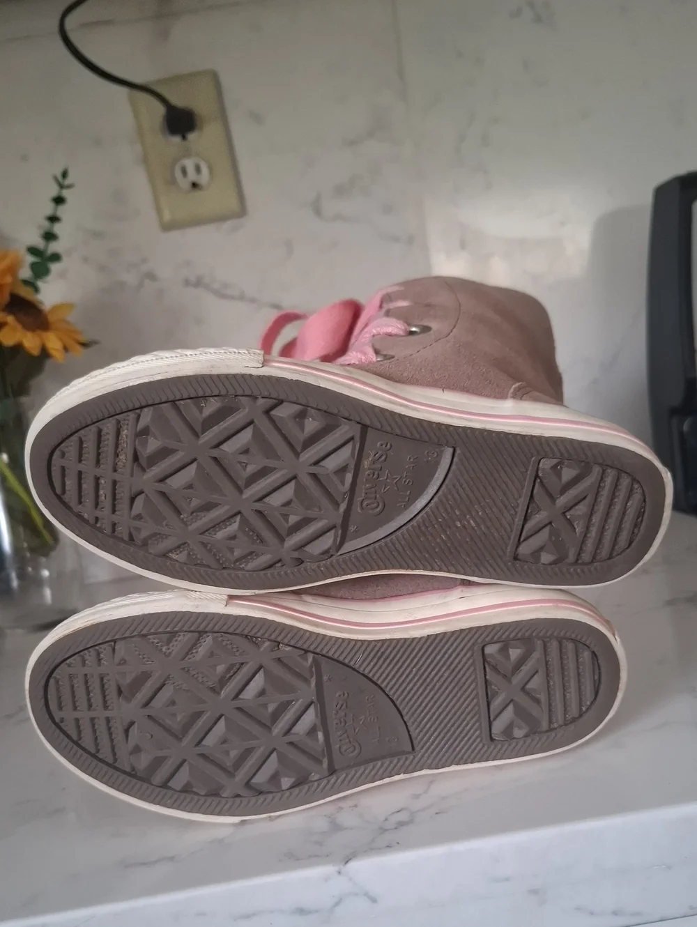Converse Kids Pink Suede High-Top Boots with Wide Laces